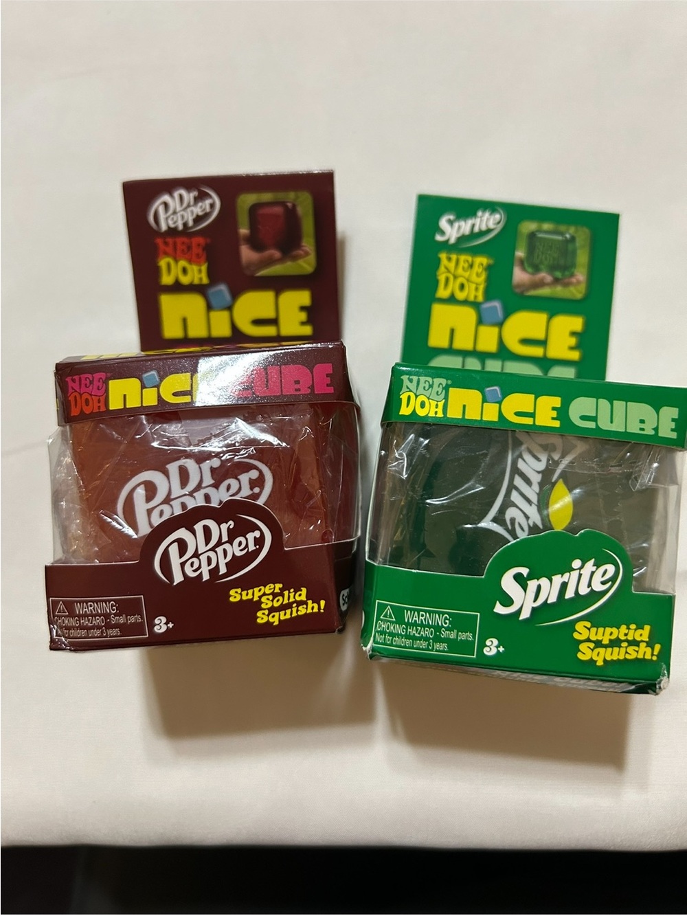 Dr Pepper & Sprite NeeDoh Nice Cube Kids Squishy Toy - Red & Green
